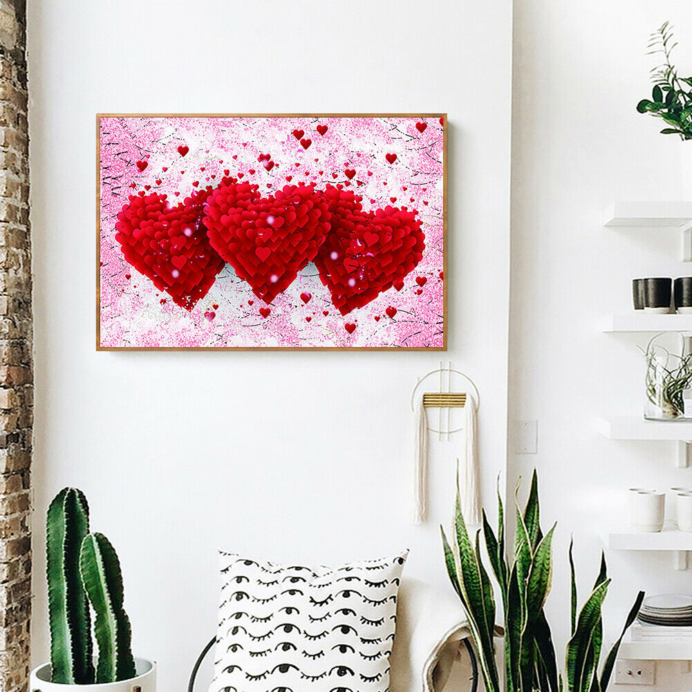 Full Round Drill Mosaic Craft DIY Valentine Love 5D Diamond Painting Poster @