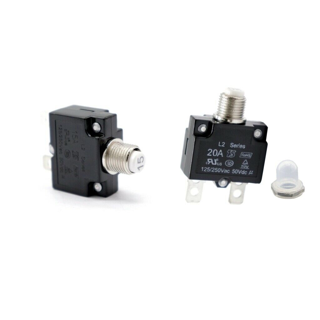 2PCS 15/20 Amp Thermal Circuit Breaker with Quick Connect Terminal and