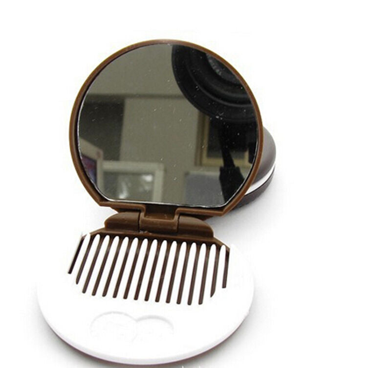 Reliable Mini Pocket Chocolate Cookie Compact Mirror + Comb Make Up Mirror.l8