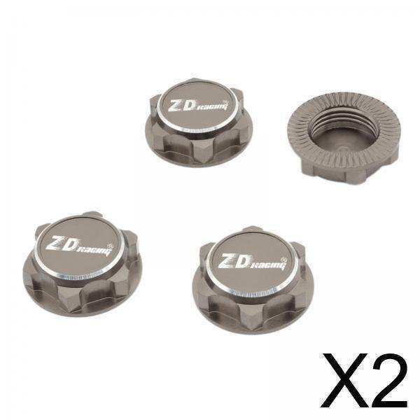 8x Hex Wheel Nuts Fit For 1/8 Scale RC Car Spare Parts Acc Titanium Gray