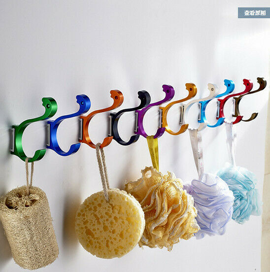 Space Alumimum Home Door Wall-mounted Hat Clothes Towel Hook Hanger Golden