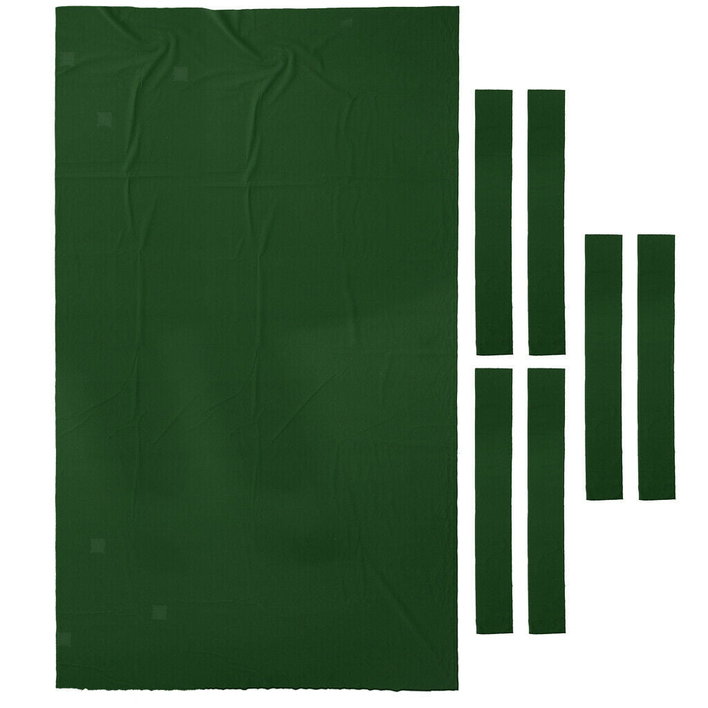 9ft Worsted Pool Table Cloth Billiard Felt with Cushion Rail Bars Green
