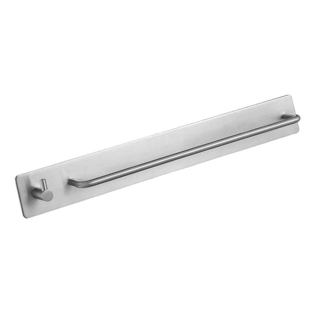 Adhesive Stainless Steel Towel Rack Holder Bathroom Single Towel Bar 34cm
