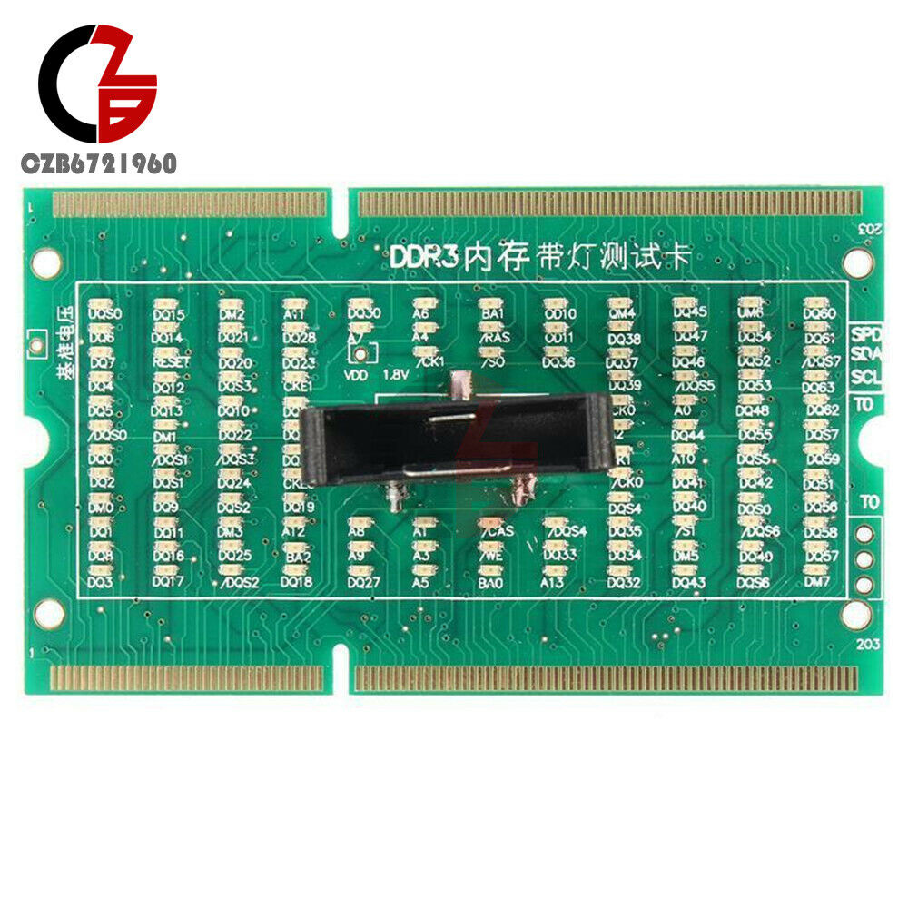 DDR3 RAM Memory Slot Tester Card Laptop Analyzer Board w/ LED For Motherboard