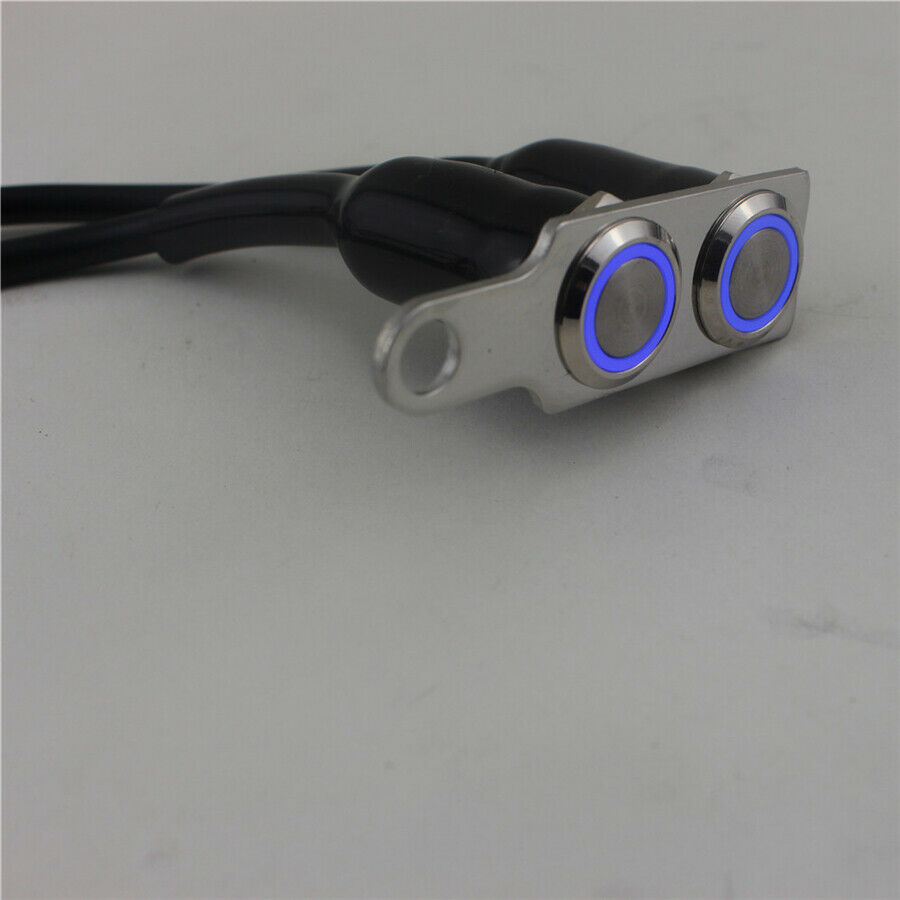 Motorcycle Bike Handlebar Switch 2 Button For Hazard Fog Head Light Waterproof