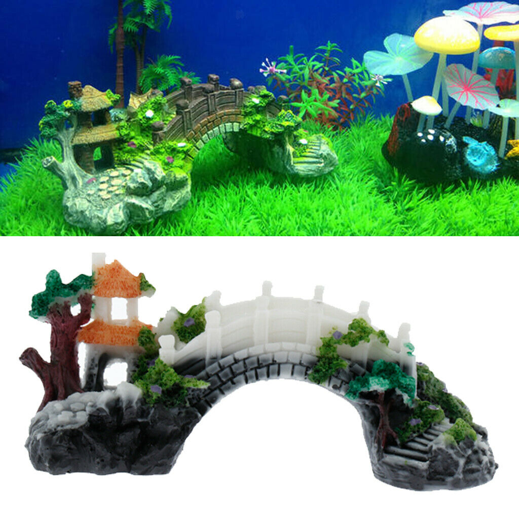 Aquarium Hide Hut Artificial Bridge Wonderful for Fish Tank Landscape Decor