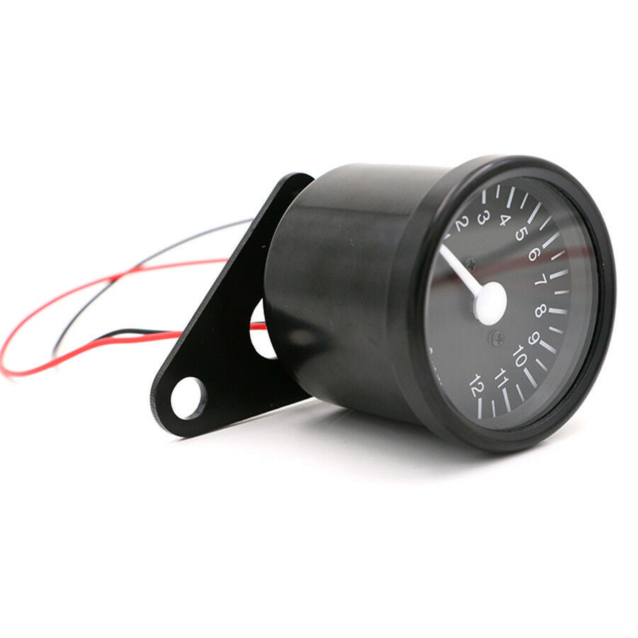 Waterproof 65mm 12000RPM Motorcycle LED Tachometer Speedometer Gauge w/ Bracket