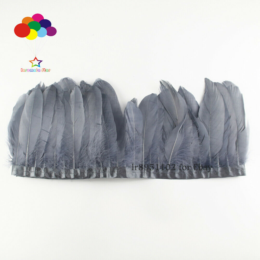 Goose feather Dark Grey floating chandelier shade decoration diy ribbon clothing