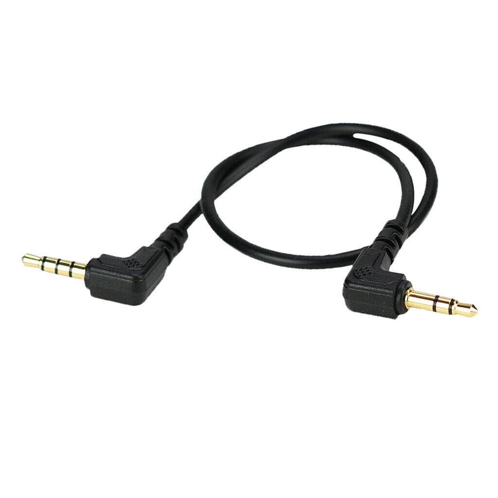 3.5mm 1/8" Right-Angle Male to 3.5mm 1/8" Male TRS Stereo Audio Cable