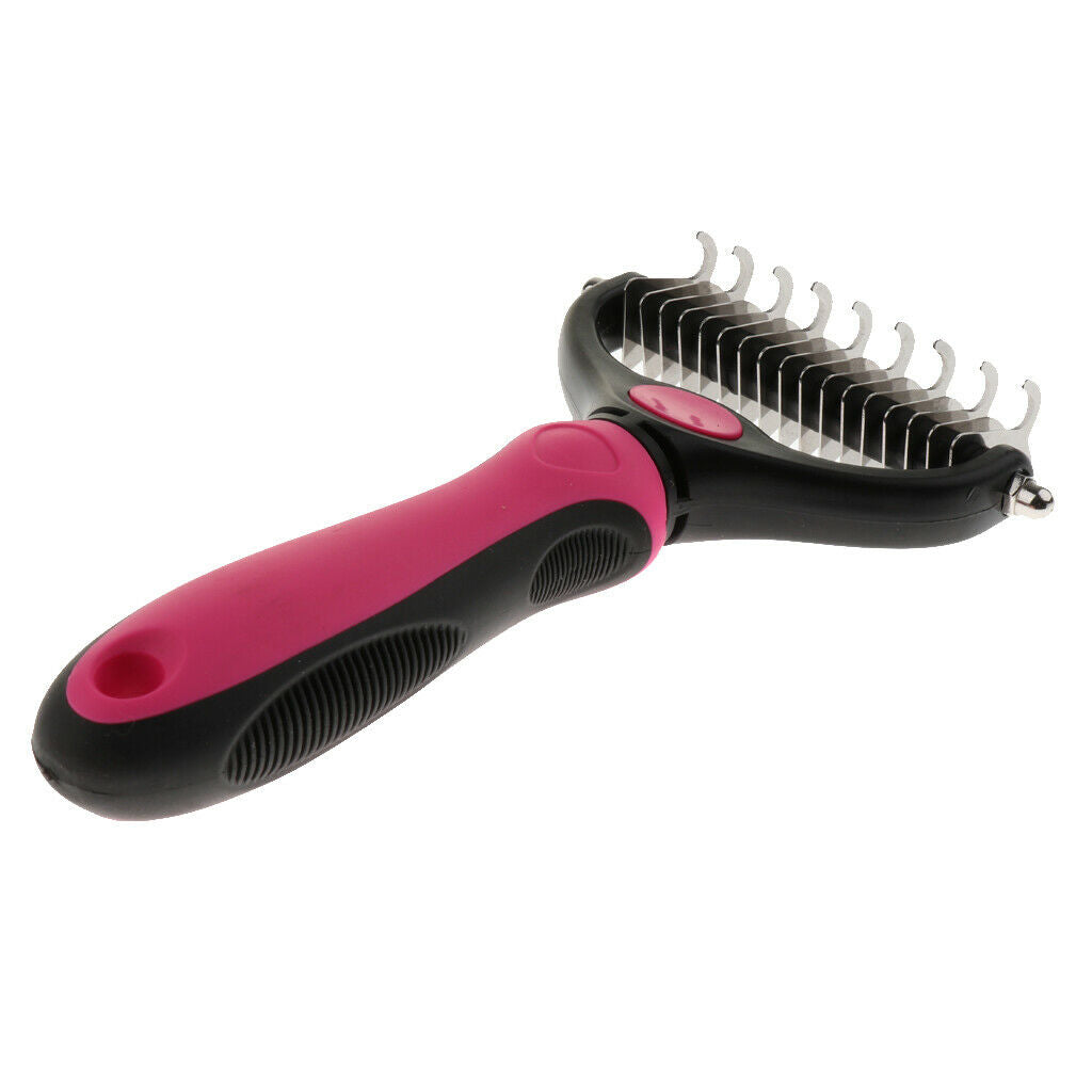 Pet Dog Cat Dematting Comb Double Sided Open Knot Grooming Rake Comb