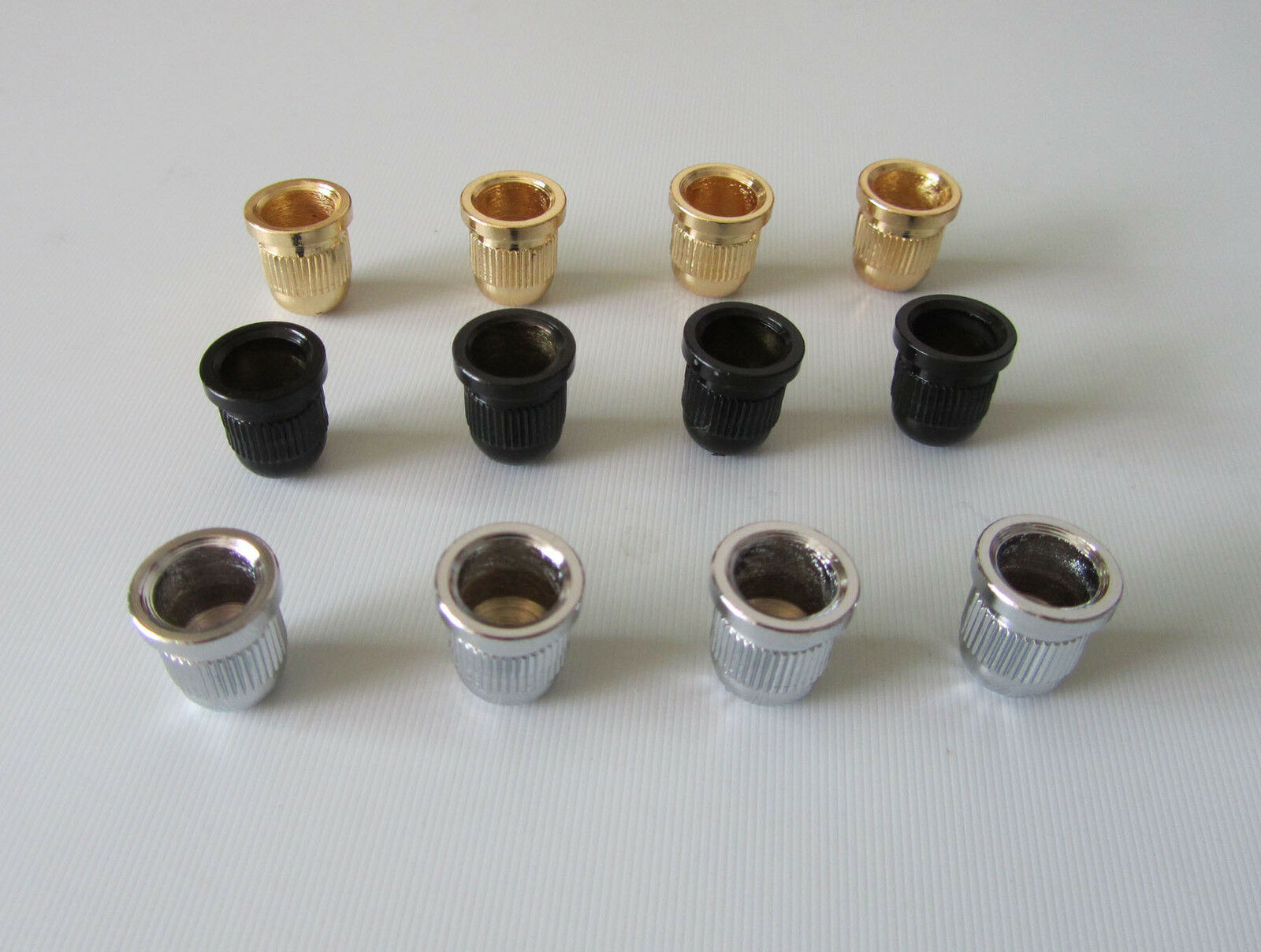 4x Black String Through Body 3/8" String Ferrules for 4 String Bass Guitar