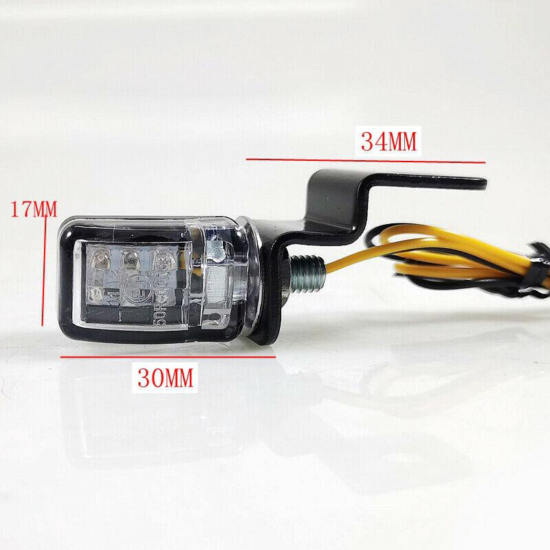 2PCS LED 12V Motorcycle ATV Bikes Turn Signal Light Indicator Flasher Amber Lamp