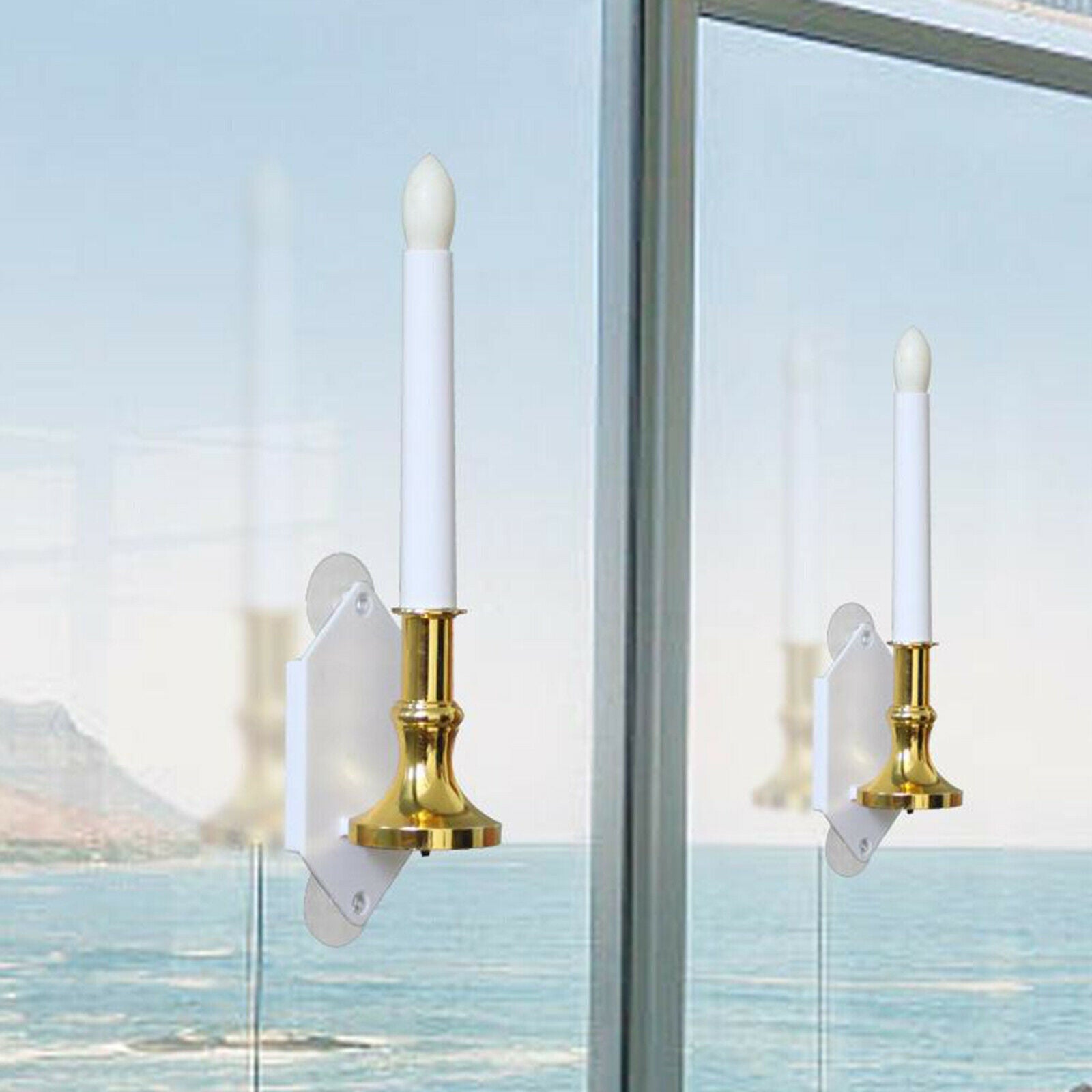 Christmas Window Candle Lights, Solar Powered Electric LED Taper Candles