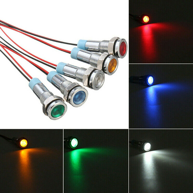 5x Car Boat 12V-24V 6mm LED Indicator Light Dash Dashboard Panel Warning .l8