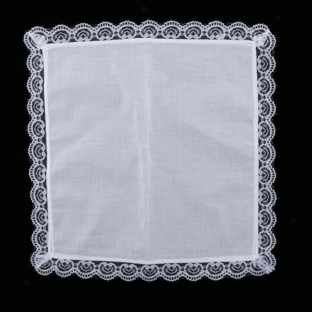 10x DIY Ladies White Hankies Party Wedding Handkerchiefs 100% Cotton Hanky