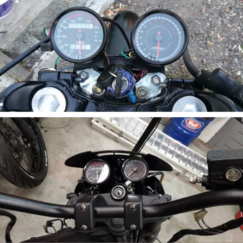 Motorcycle Odometer 2 in 1 LED Backlight Odometer & Tachometer Speedometer