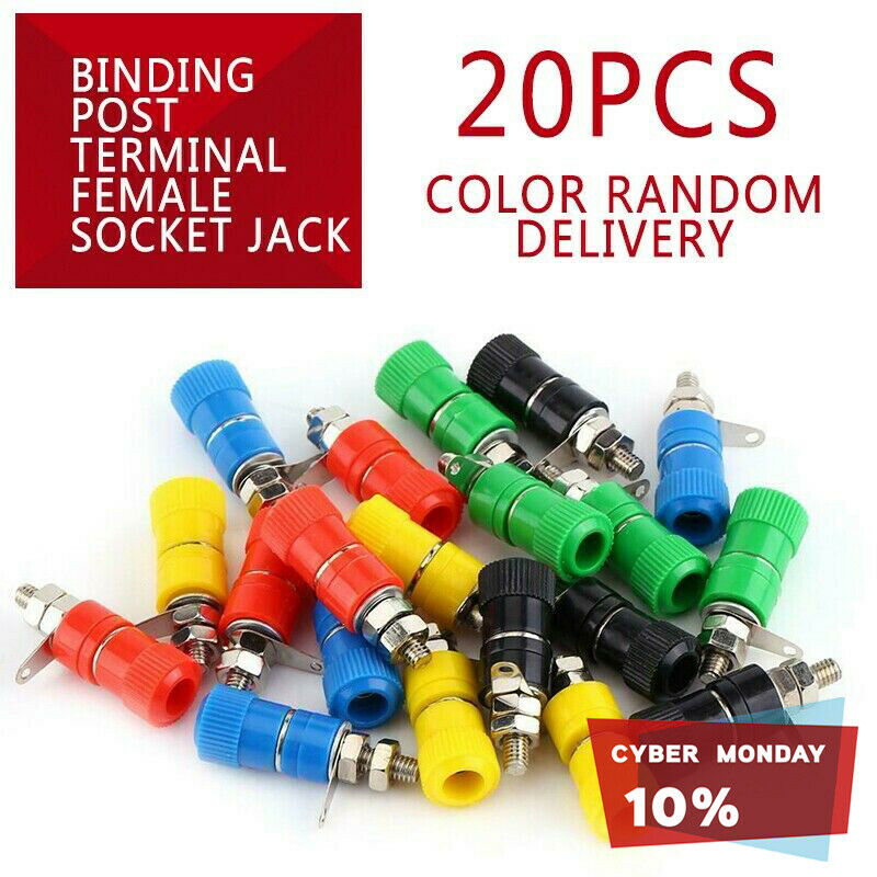 20pcs Binding Post Terminal Female Socket Jack for 4MM Banana Plug Connectors US