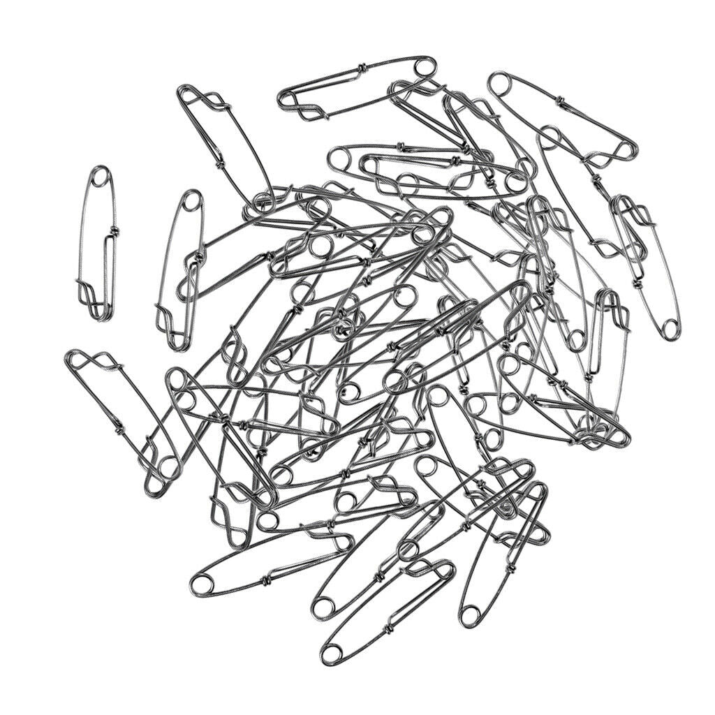 50Pcs/set Stainless Steel Longline Snap Clips Connectors Fishing Accessories