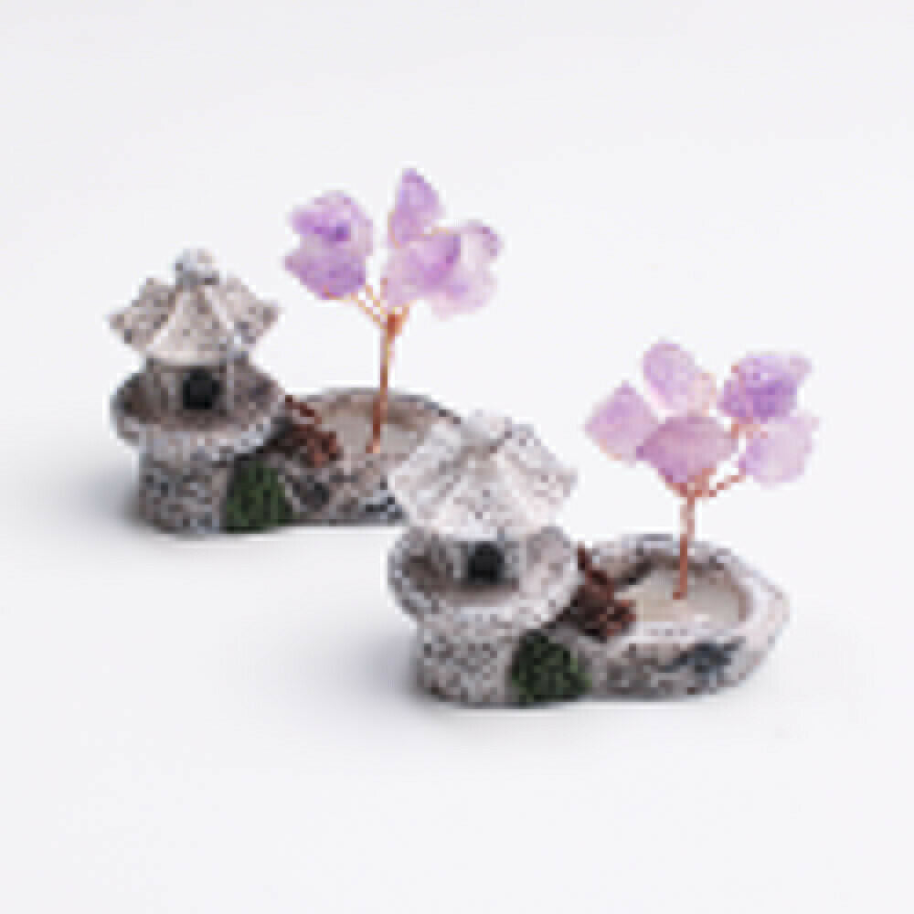 Natural Amethyst Crystal Quartz Mineral Table Decor Lucky Tree Healing Ornaments