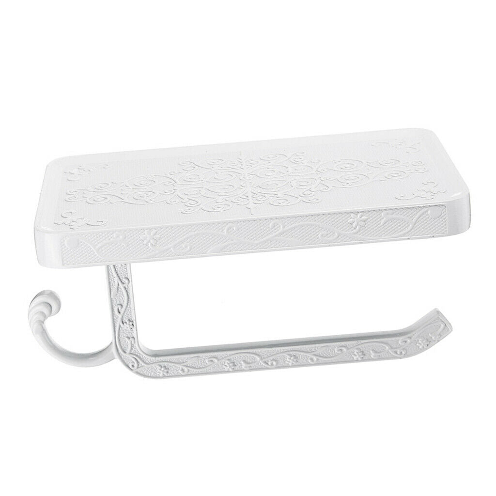 Retro Carving Bathroom Toilet Paper Tissue Holder Wall-mounted  White