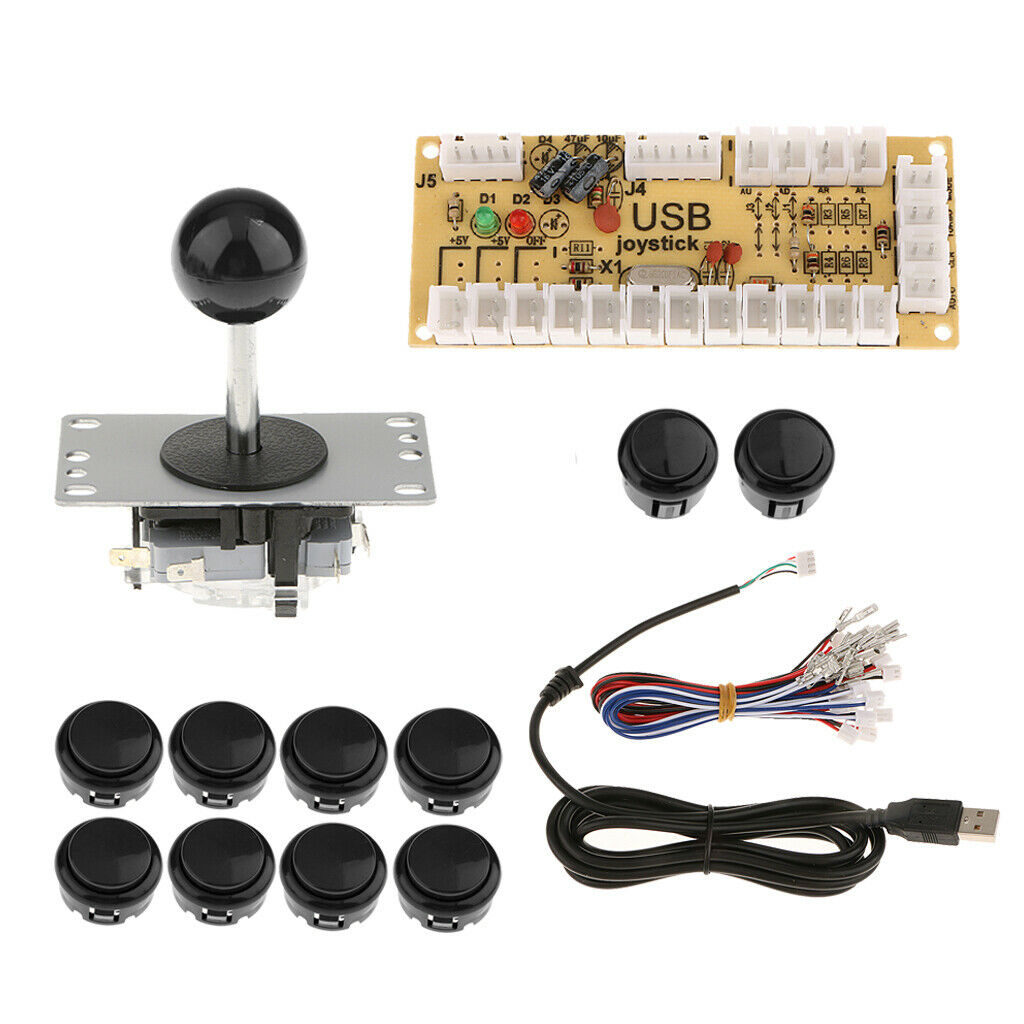 Arcade DIY Parts USB Encoder to PC Joystick 10 Buttons Replace Parts Black
