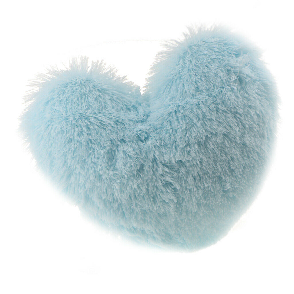 Super Soft Heart-shaped Throw Pillow Home Sofa Car Decorative Pillow Blue+White