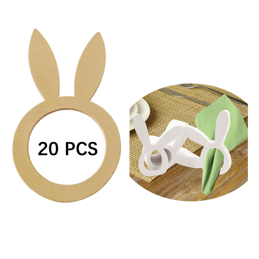 20x Napkin Rings Holder Easter Holiday Rabbit Ear Serviette Stand Wedding