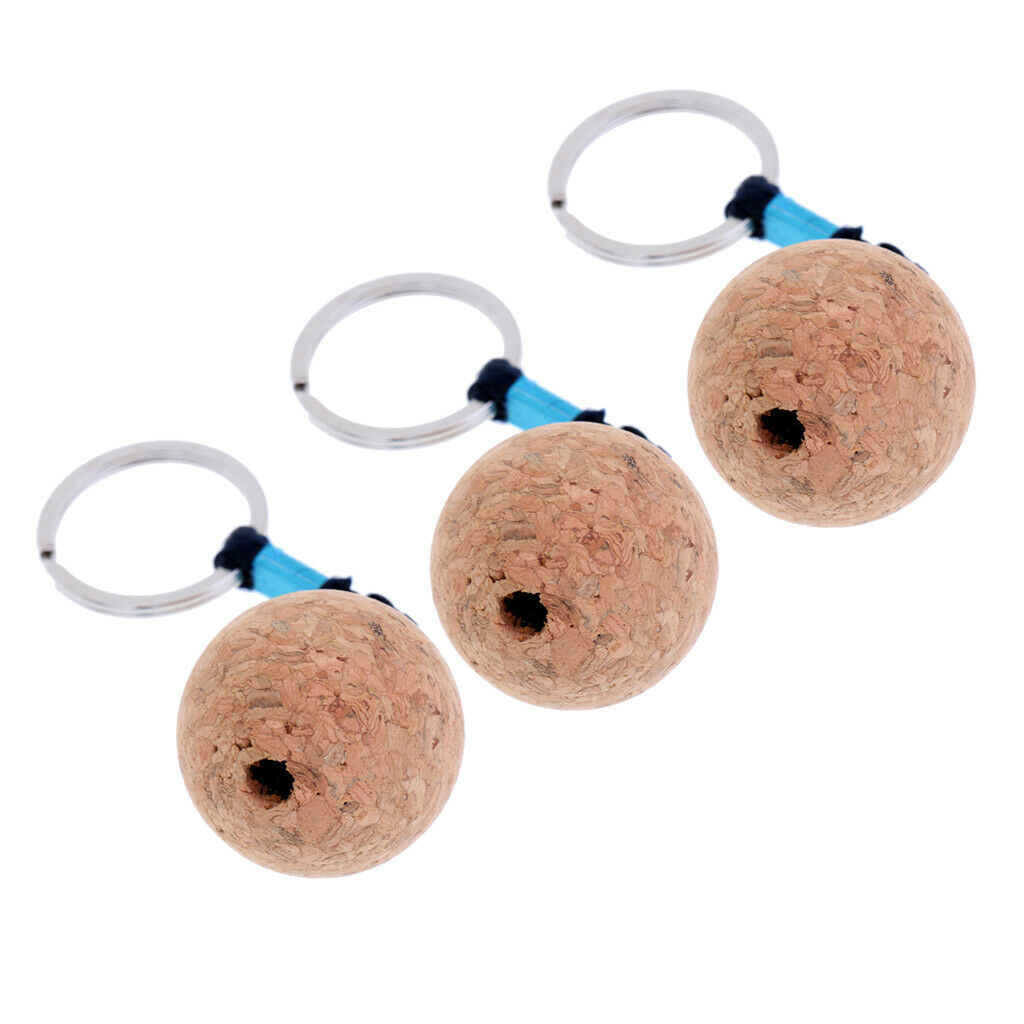 3Pcs 35mm Floating Cork Keyring Key Ring Boat Canoe Kayak Float Key Chain