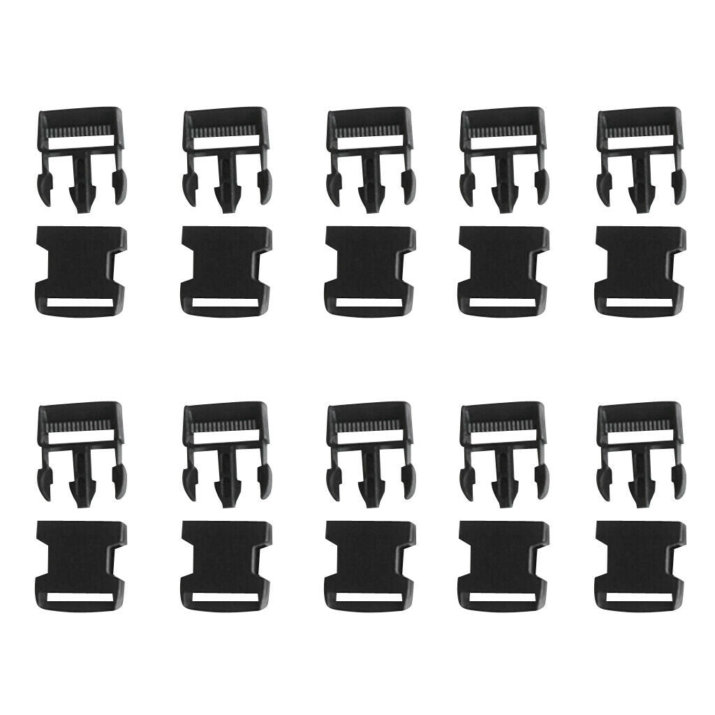 10Pcs 1" Side Release Plastic Buckle for Paracord Bracelet Webbing Straps