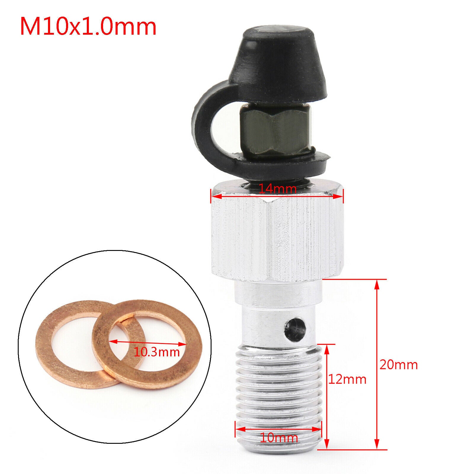 M10x1.0mm Motorcycle Brake Caliper Bleeder Screw Fork Air Bleeder Valves