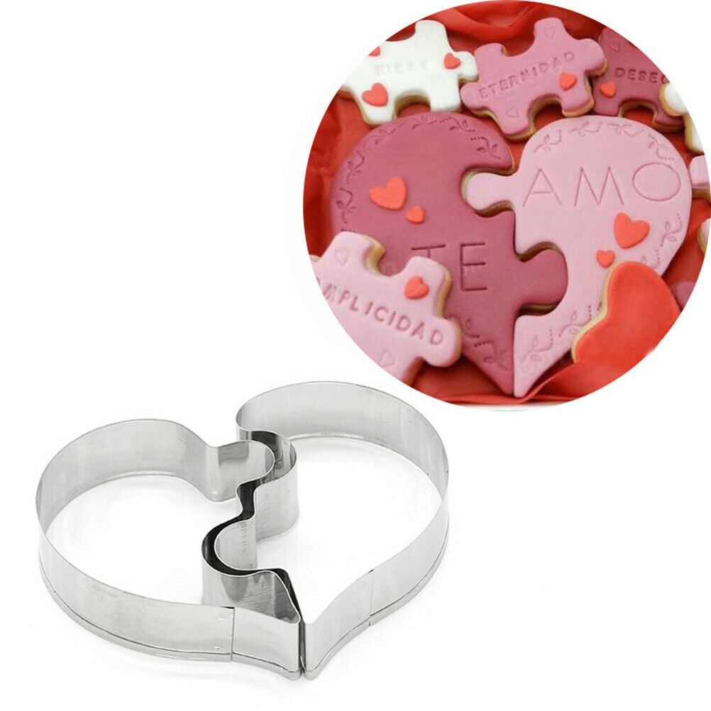 Love Puzzle Cookie Cutter Stainless Steel Wedding Fondant DIY Pastry Baki.l8