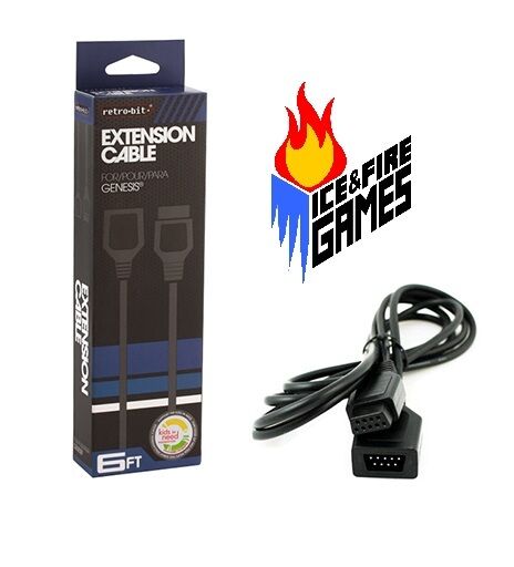 New 6 Foot Controller Cord Extension for Sega Genesis -- 6' Ft. Cable