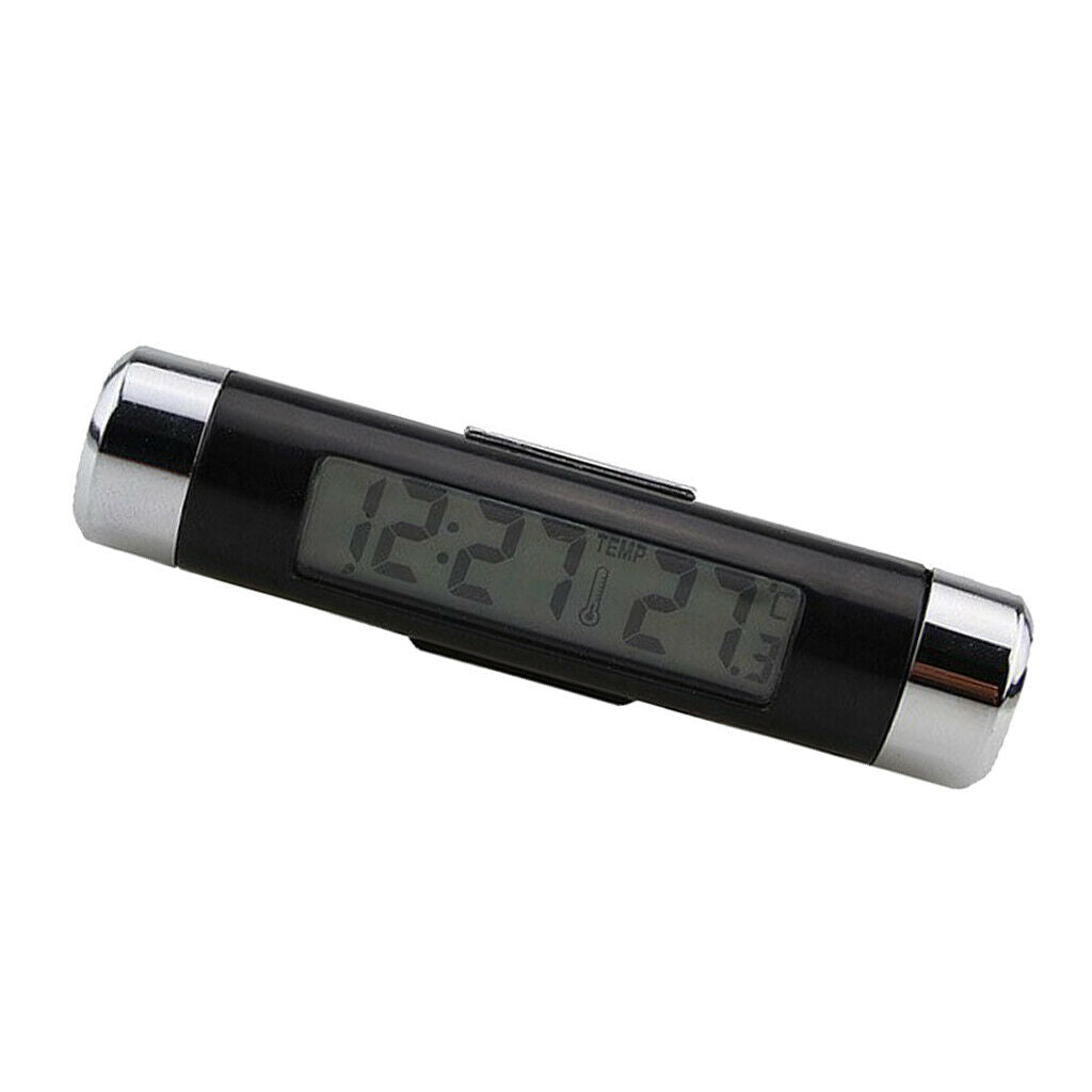 Backlight Mini Electronic Clock with Thermometer Digital LCD Display for Car Air