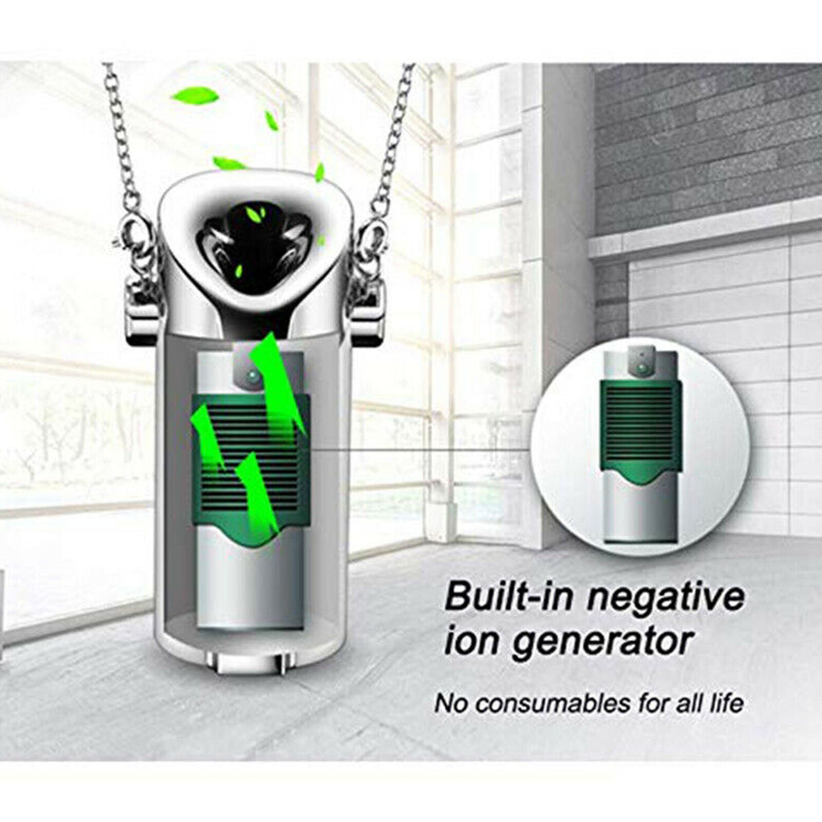 USB Charging Mini Air Purifier Wearable Necklace Air Freshener Lonizers Home