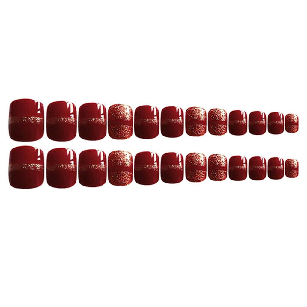 Lot 24 Natural Beauty Artificial Nails Art Tips Sets Full Cover Nails for Daily
