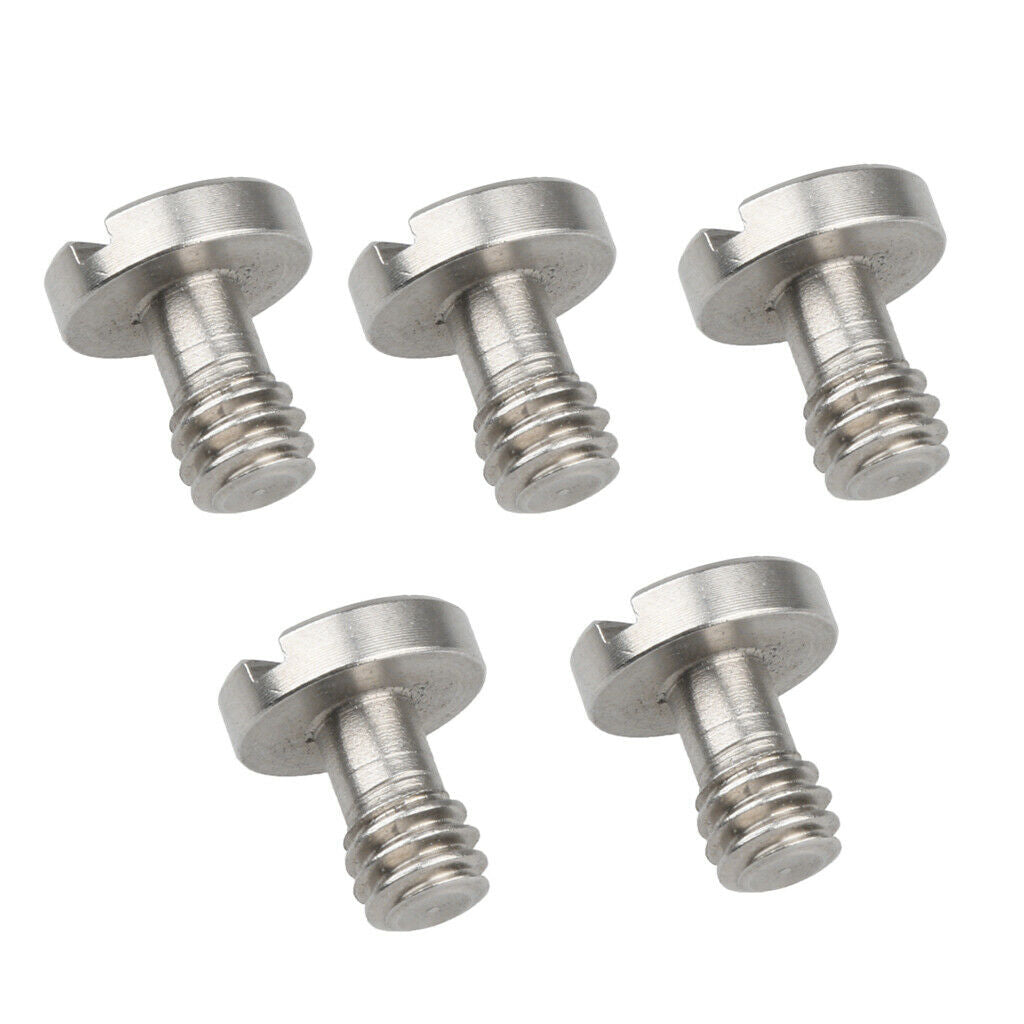 5 Pieces Stainless Steel 1/4" Camera Screw for Tripod Quick Release Plate