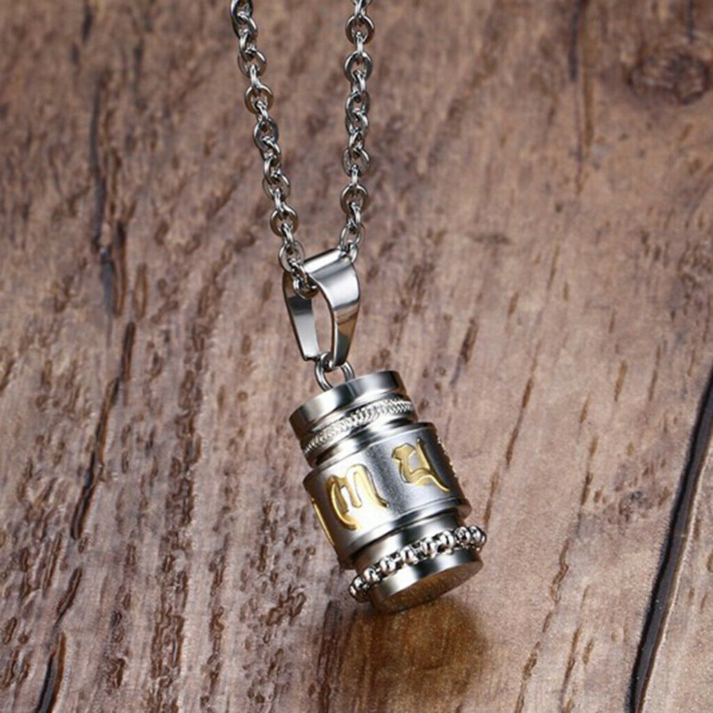 Stainless Steel Tube Urn Keepsake Cremation Memorial Pendant Necklace