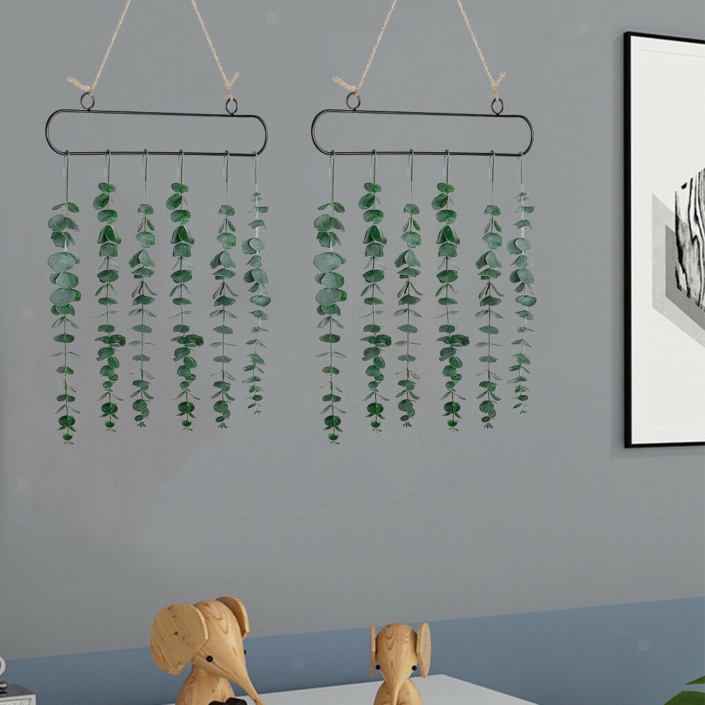 2Pcs Rustic Eucalyptus Wall Decor Plant Vine Boho Bedroom Wedding Decoration