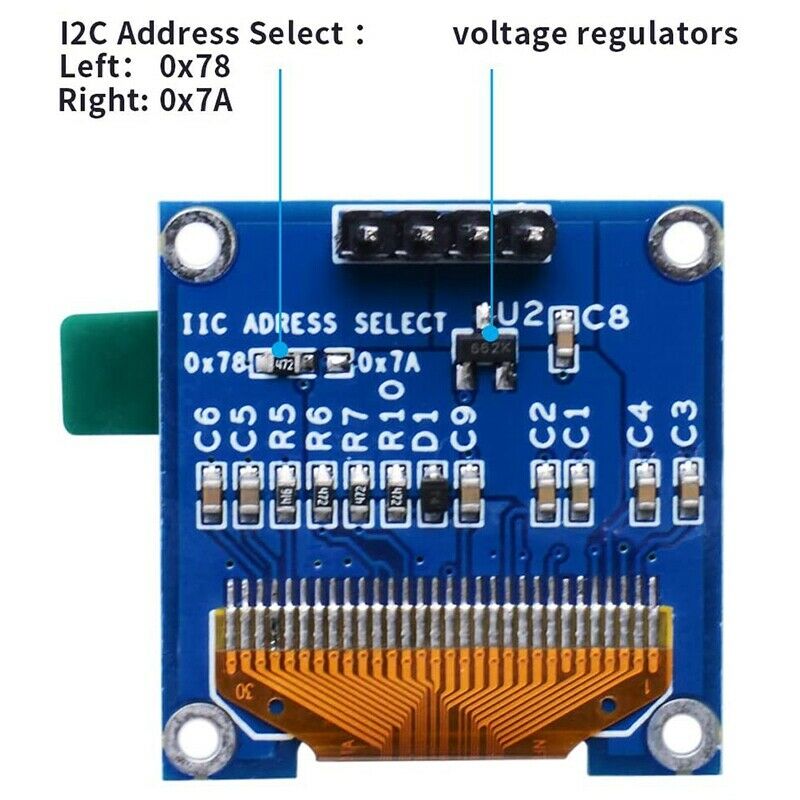 2Pcs 0.96Inch OLED Module 12864 128X64 White SSD1306 Driver IIC Serial DisplayS2