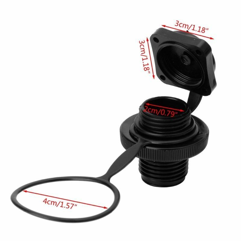 Air Valve Caps Screw Inflatable Boat Fishing Boats Raft Airbed Outdoor Black S