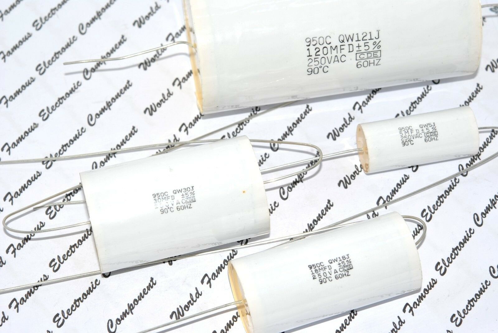 1pcs-CDE 950 8uF 250V(ac) 5% 950CQW8J Polypropylene Axial Film Capacitor