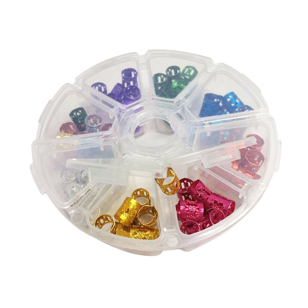 80pcs Dreadlocks Beads Dread Locks Metal Cuffs Hair Decor Braid Hair Jewelry