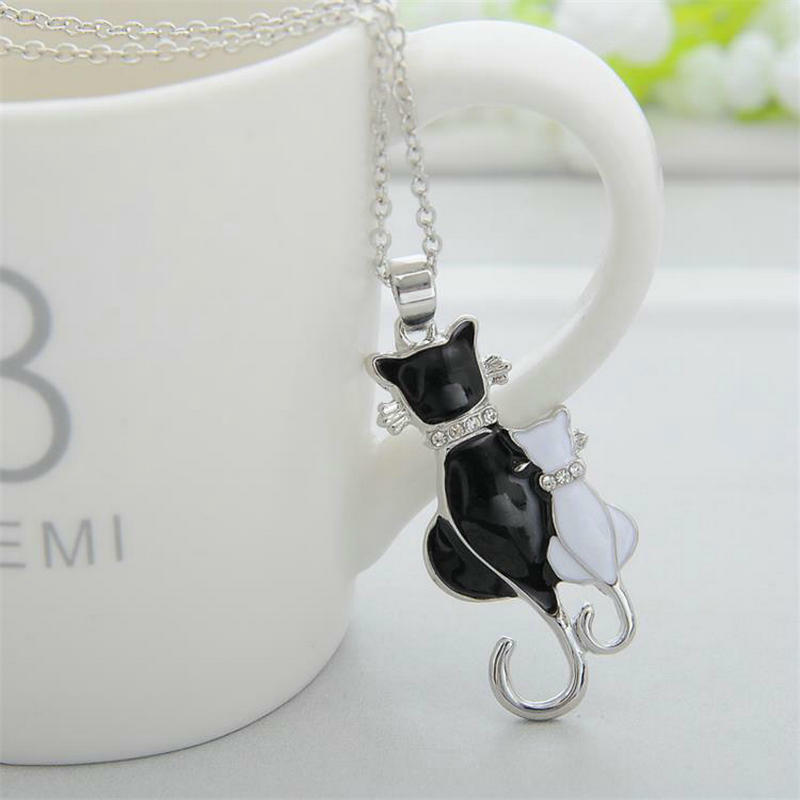 Fashion Women Girl Elegant Lovely Cat Pendant Necklace Sweaters Chain Jewelry
