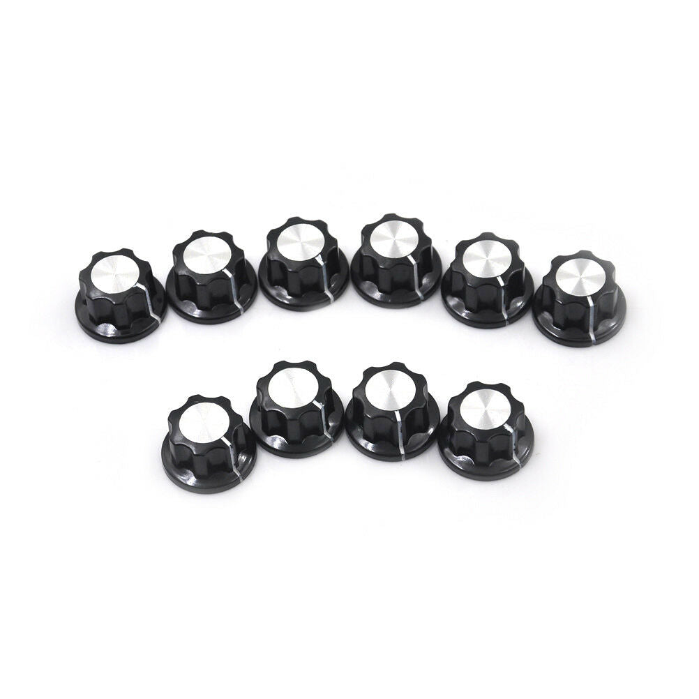 10x Black Rotary Potentiometer Knobs Caps with  Counting Dial Hot .l8
