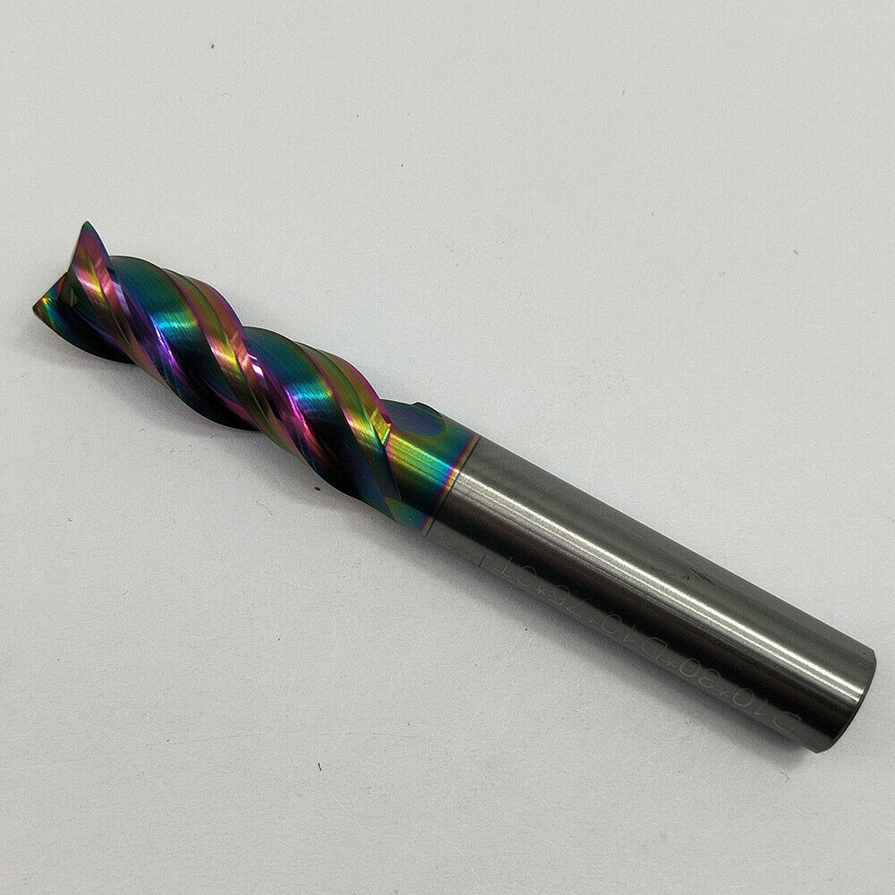 HRC55° φ10×75×3F 10mm Tungsten Carbide End Mill 3-Flute  For aluminum D10*75-3F