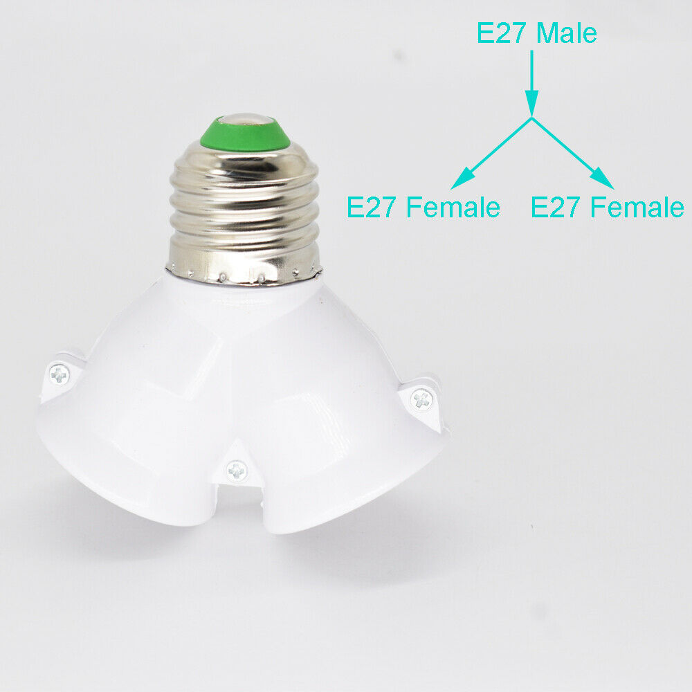 1pc LED Light Lamp Bulb Socket 1 E27 Male to 2 E27 Female Y Type Spliter Adapter