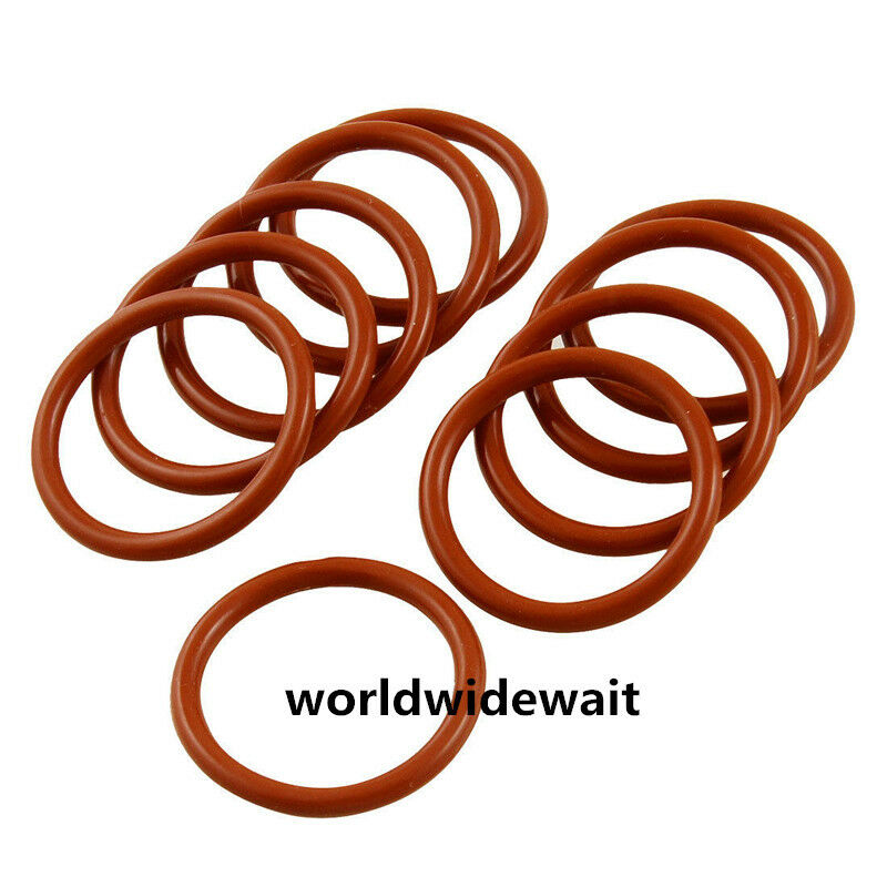 10pcs Red Silicone O Ring Oil Seals 45mm External Dia x 1.9mm Thickness