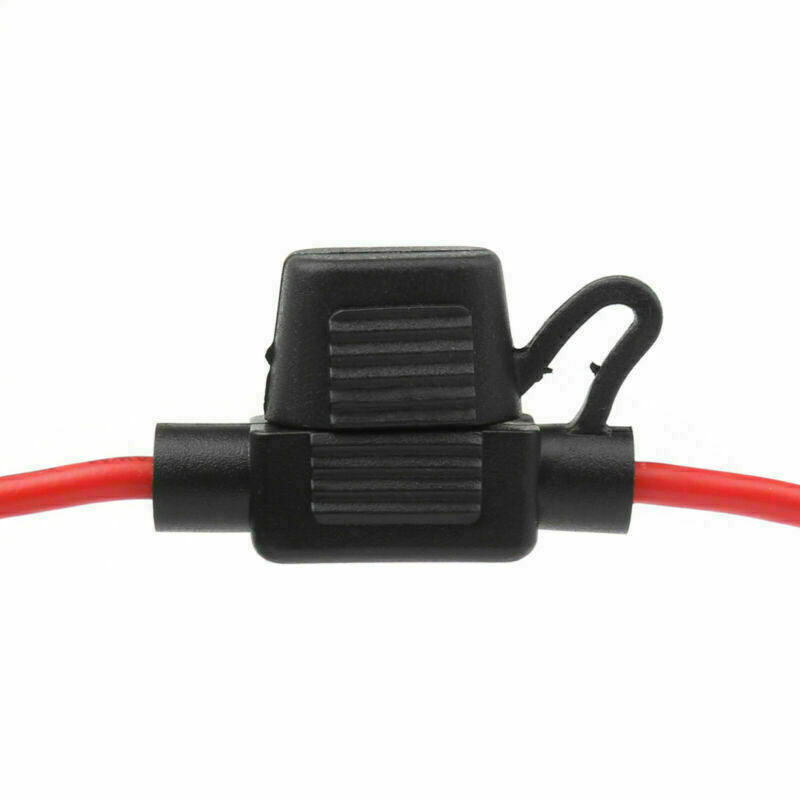 2Pcs Medium Blade Fuse Holder ATC ATO Waterproof 10AWG In-Line Wire For Car