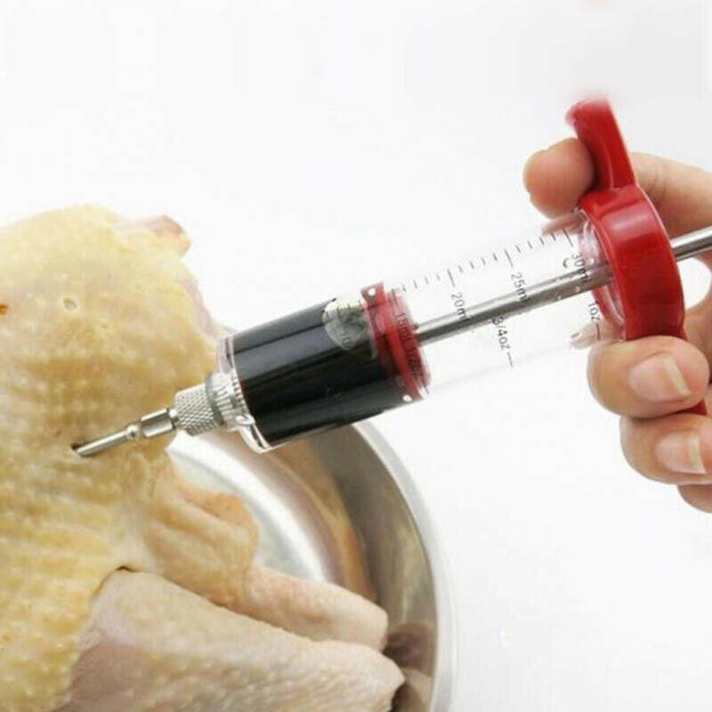 Food Flavor Seasoning BBQ Meat Syringe Marinade Injector Kit  for Pork Ch.l8