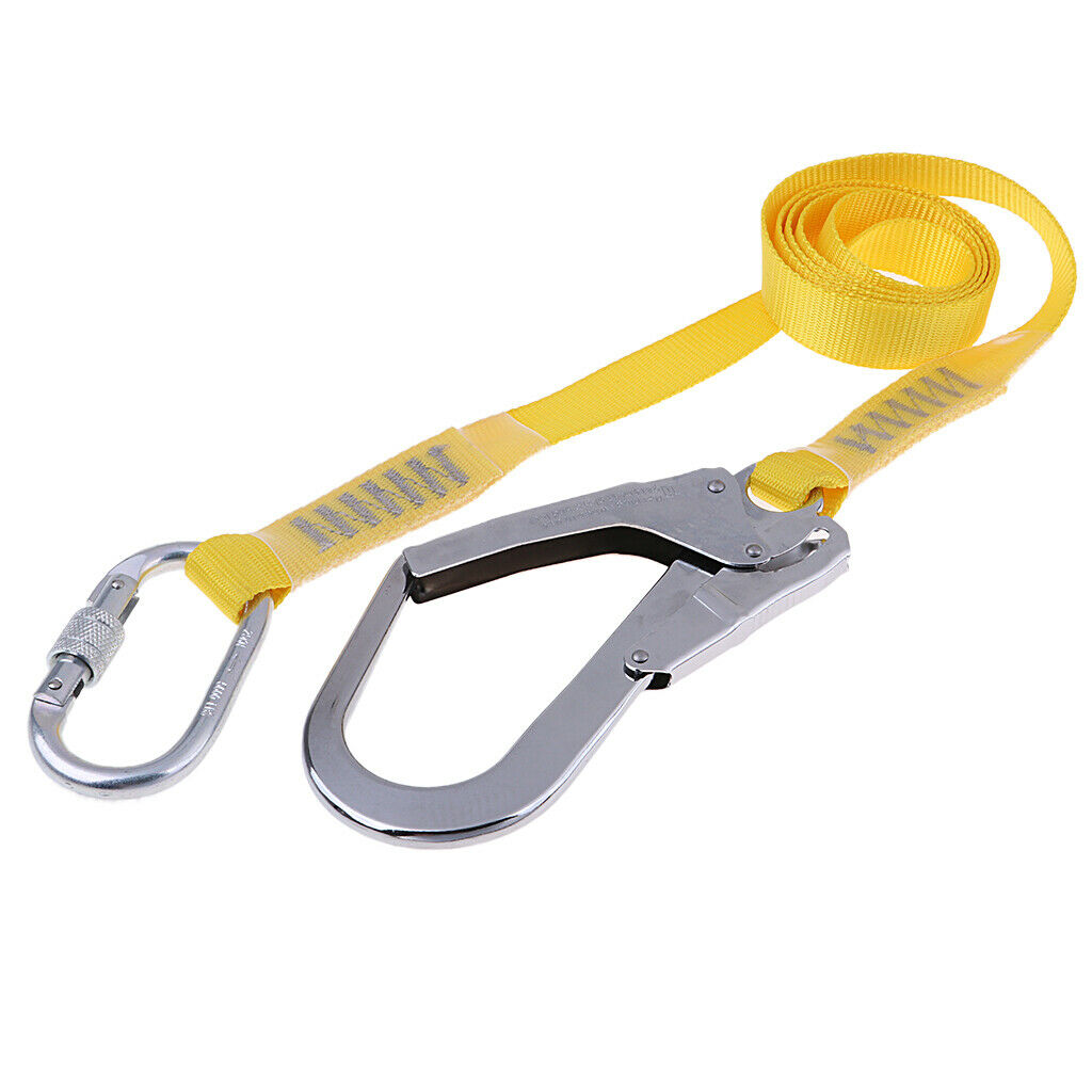 Outdoor Rock Climbing Lanyard Hardness Fall Protection Rope with Snap Hooks